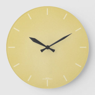 Grande Horloge Ronde Simple Tan Graineux Moderne