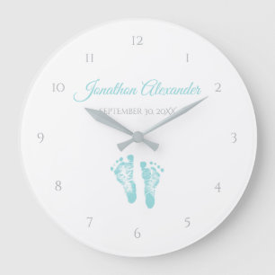 Grande Horloge Ronde Simples Méménite De Naissance Garçon Précieux Empr