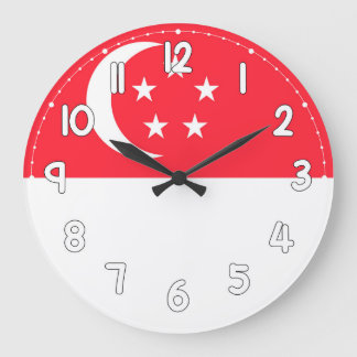 Grande Horloge Ronde Singapore Flag Wall Clock – Patriotic Singaporean