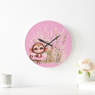 Grande Horloge Ronde Singe Ballerine