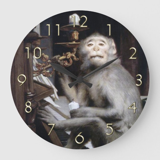 Grande Horloge Ronde Singe de sourire (Recto)