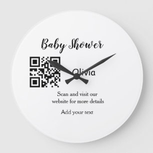 Grande Horloge Ronde Site simple pour baby shower code-barres QR ajoute