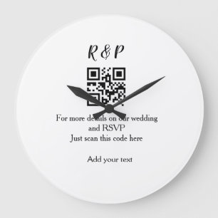 Grande Horloge Ronde site web de mariage rsvp q r code ajouter nom text