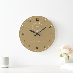 Grande Horloge Ronde Site Web du logo d'entreprise moderne Gold
