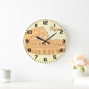 Grande Horloge Ronde Sketch du Colisée de Rome