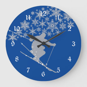 Grande Horloge Ronde Ski bleu du Colorado