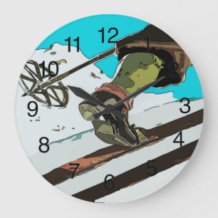 Grande Horloge Ronde Ski de montagne, ajouter du texte