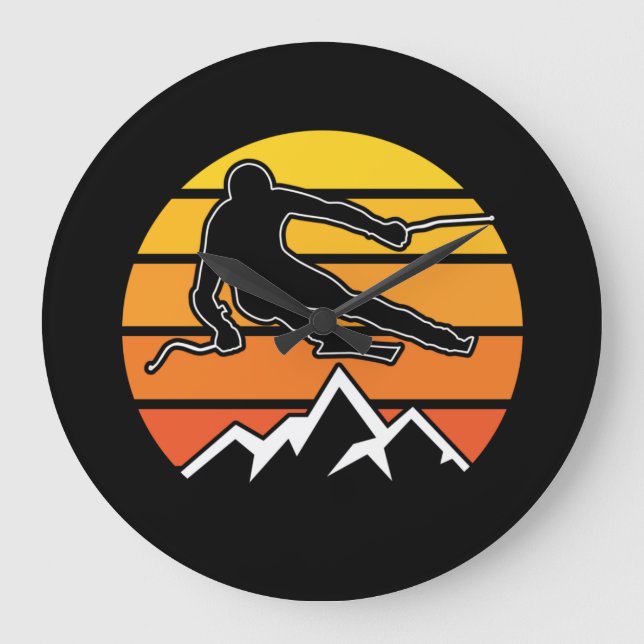 Grande Horloge Ronde Ski rétro (Recto)