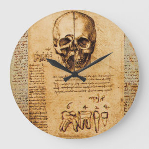 Grande Horloge Ronde SKULL AND TEETH ,DENTAL CLINIC ,DENTIST Parchment