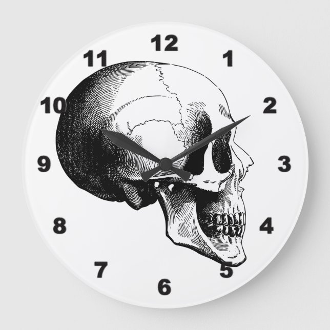 Grande Horloge Ronde Skull Wall Clock (Recto)