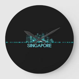 Grande Horloge Ronde Skyline de Singapour