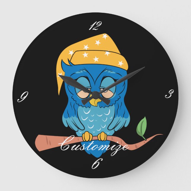 Grande Horloge Ronde Sleepy Owl Thunder_Cove (Recto)