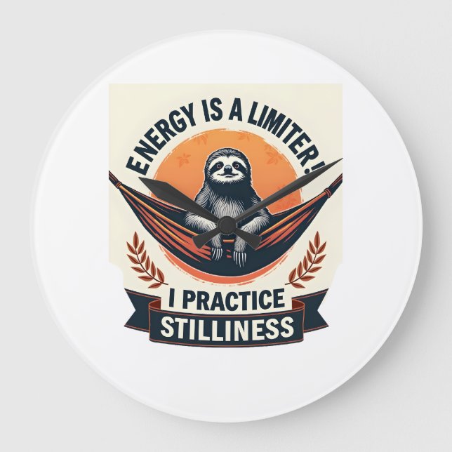 Grande Horloge Ronde Sleepy Sloth Vintage Funny Introvert Shirt 2 (Recto)