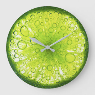 Grande Horloge Ronde Slice Juicy Lime Round Wall Clock