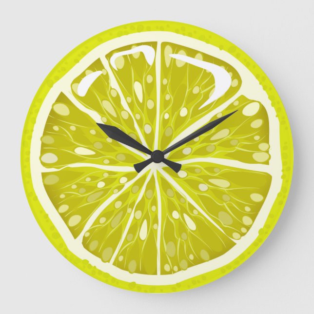 Grande Horloge Ronde Slice Juicy Lime Round Wall Clock (Recto)