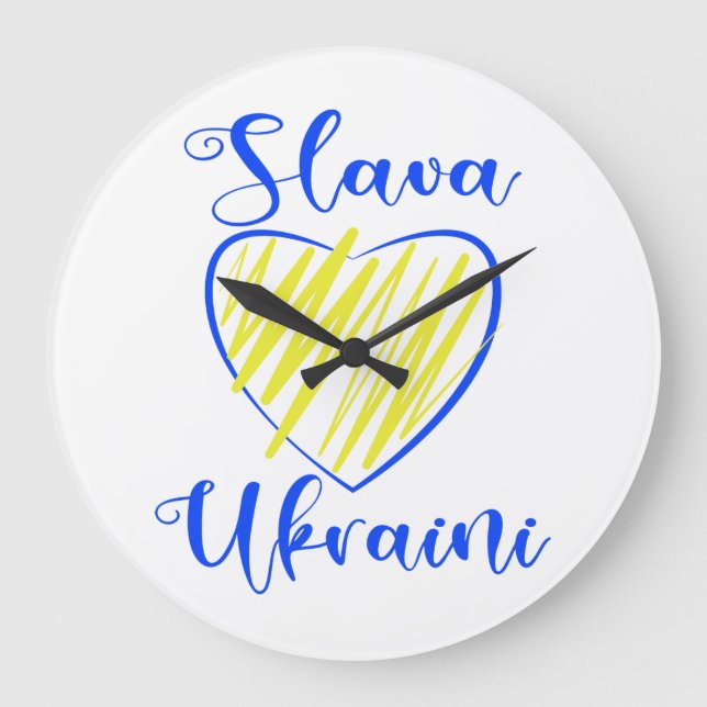 Grande Horloge Ronde Slogan Slava La gloire ukrainienne au coeur de l'U (Recto)
