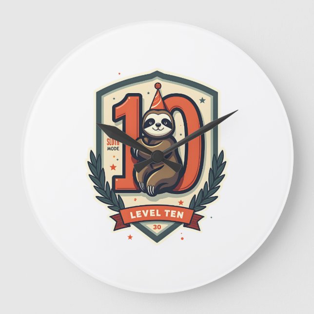 Grande Horloge Ronde Sloth 10th Birthday Vintage Sunset Shirt 2 (Recto)