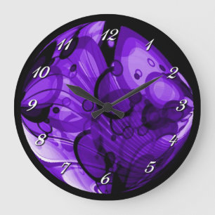 Grande Horloge Ronde Smokey purple Abstract Wall Clock