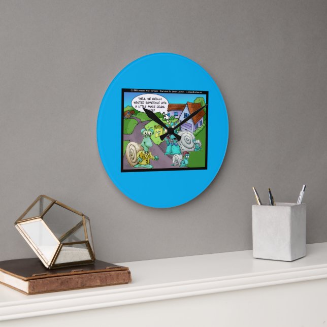 Grande Horloge Ronde Snail Ventes Immobilières Drôle Cadeaux et Objets  (Bureau)