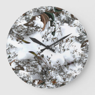 Grande Horloge Ronde Snow Abstract