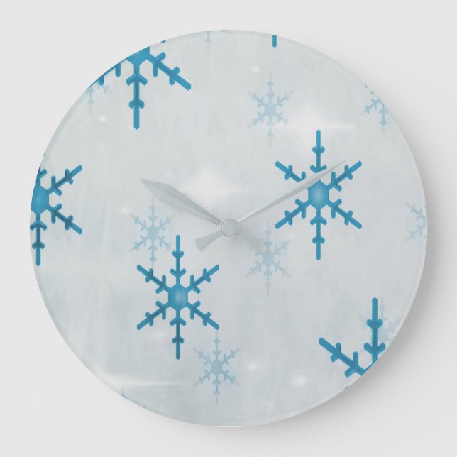 Grande Horloge Ronde Snowflakes Bling (Recto)