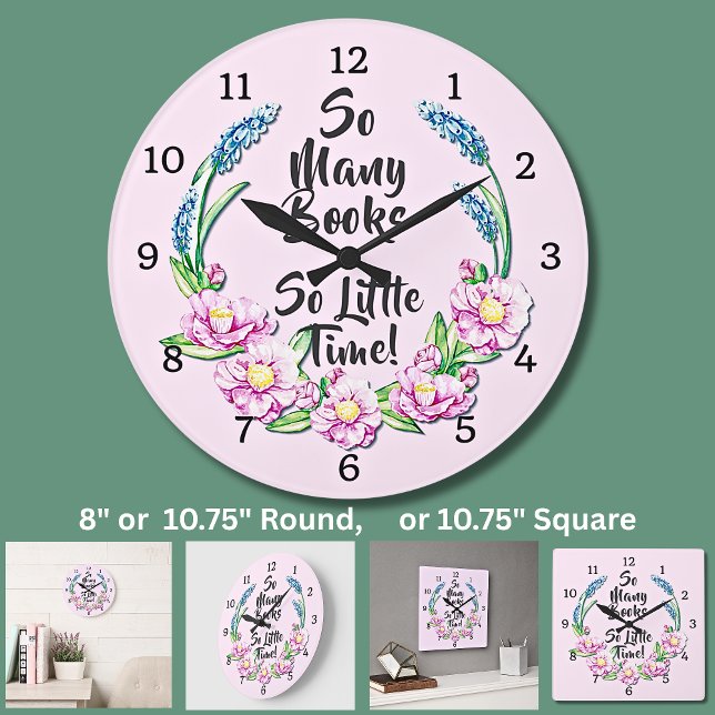 Grande Horloge Ronde So Many Books So Little Time (Créateur téléchargé)