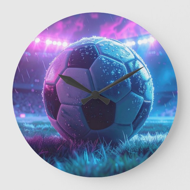 Grande Horloge Ronde Soccer Cock pour parfait Sport Timing (Recto)