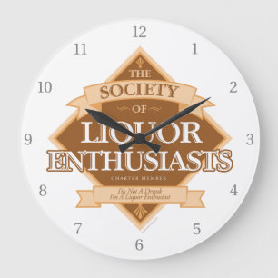 Grande Horloge Ronde Société de liqueurs Enthousiastes Large Clock
