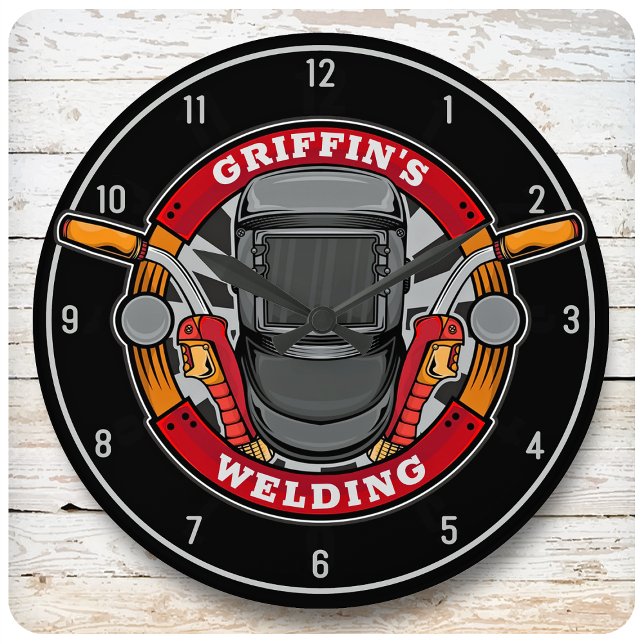 Grande Horloge Ronde Société Welder Metal Fabricator Welding (Créateur téléchargé)