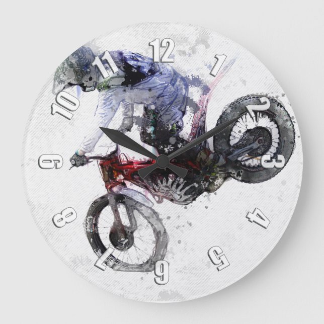 Grande Horloge Ronde Socle de nez - Motocross (Recto)
