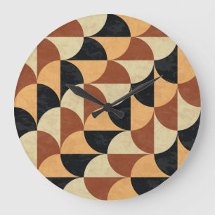 Grande Horloge Ronde Sol en marbre ancien, texture géométrique transpar