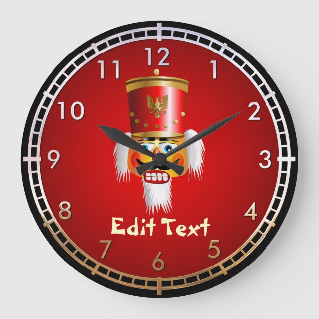 Grande Horloge Ronde Soldat Drôle Nutcracker Toy (Recto)