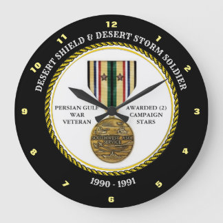GRANDE HORLOGE RONDE SOLDIER 2 ÉTOILES / DESERT SHIELD & STORE