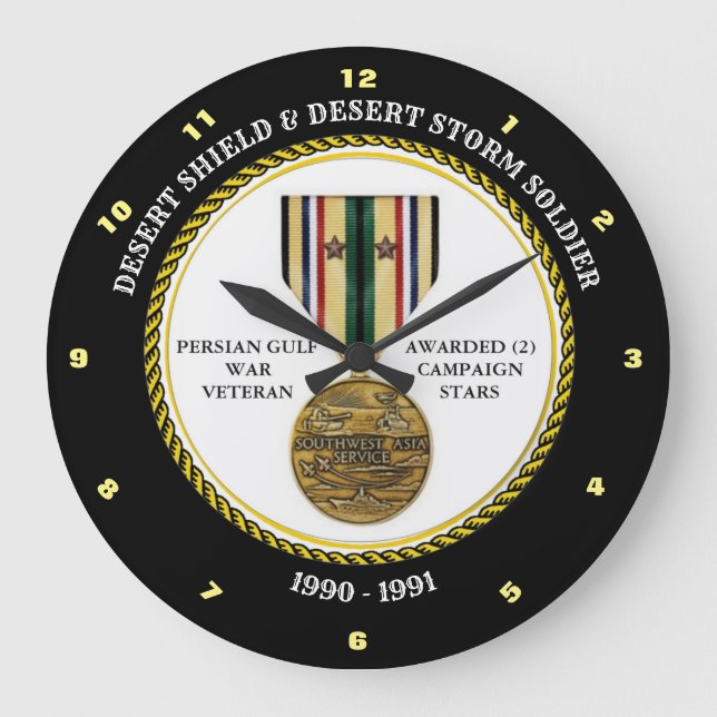 GRANDE HORLOGE RONDE SOLDIER 2 ÉTOILES / DESERT SHIELD & STORE (Recto)