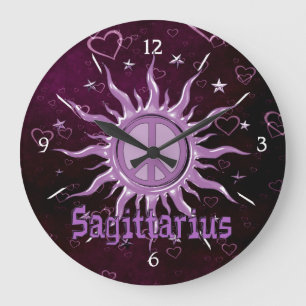 Grande Horloge Ronde Soleil de Paix Sagittarius