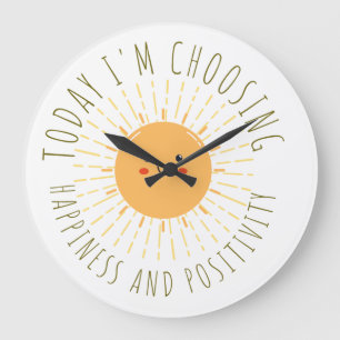 Grande Horloge Ronde Soleil souriant mignon