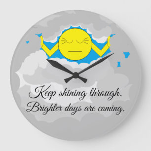 Grande Horloge Ronde Soleil Traversant Les Nuages De Tempête :