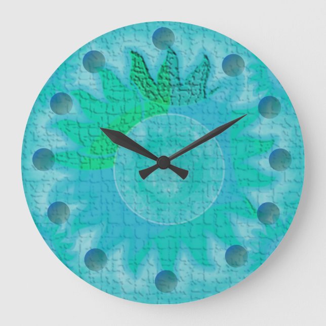 Grande Horloge Ronde Soleil Turquoise céleste (Recto)