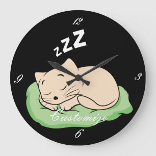Grande Horloge Ronde Sommeil Kitty Thunder_Cove