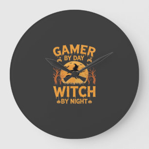 Grande Horloge Ronde Sorcière de jeu Halloween Conception de jeu