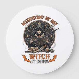 Grande Horloge Ronde Sorcière de la nuit de la journée des comptables L
