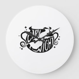 Grande Horloge Ronde Sorcière Halloween