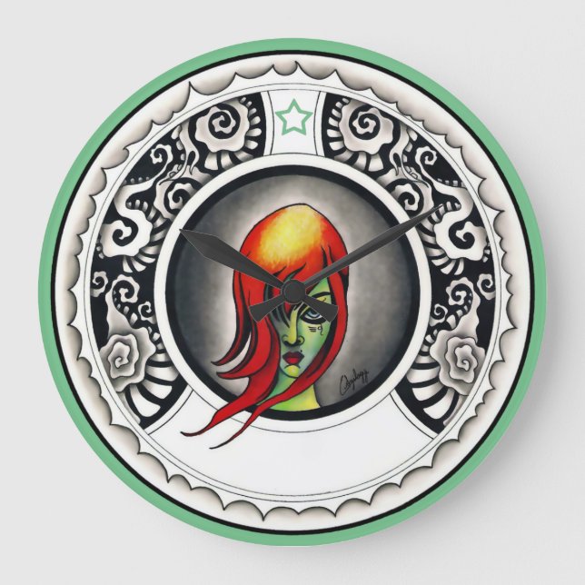 Grande Horloge Ronde Sorcière verte (Recto)