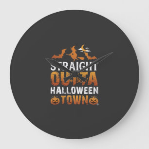 Grande Horloge Ronde Sortie directe de la ville d'Halloween Sorcière Lu
