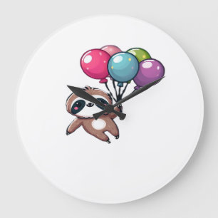 Grande Horloge Ronde Sortons ensemble, c'est mon anniversaire ballon pa