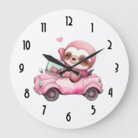 Sourire rose Sloth conduisant une convertible