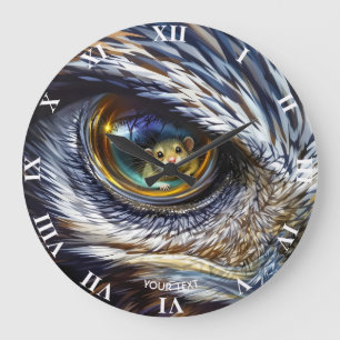 Grande Horloge Ronde Souris aux Yeux d'Aigle Mignons Fantastiques