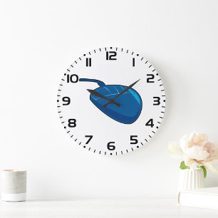 Grande Horloge Ronde Souris d'ordinateur bleu cool technologie