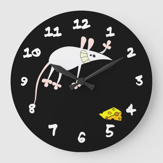 Grande Horloge Ronde Souris et fromage (Recto)