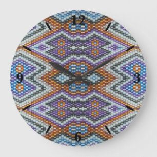 Grande Horloge Ronde Southwestern Bead Art